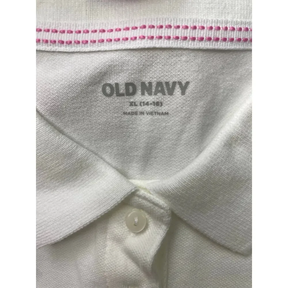 Old Navy Girls Uniform Polo Bundle – 3 Red + 3 White Capped Sleeve